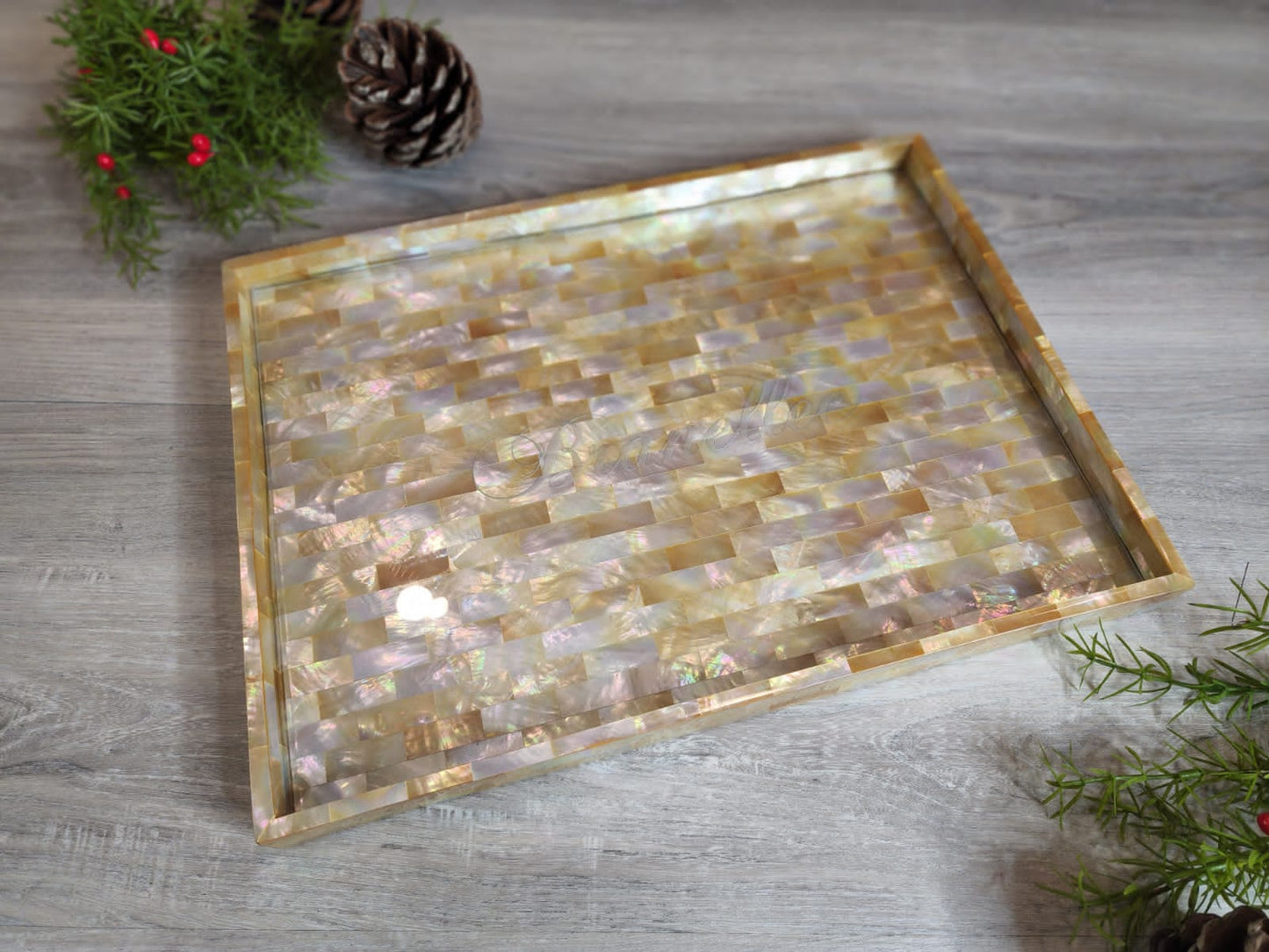 [FOR PRE-ORDER - 4 WEEKS LEAD TIME] MADRE PERLA LARGA Bandejas (LARGE Rectangle MOTHER OF PEARL Tray)