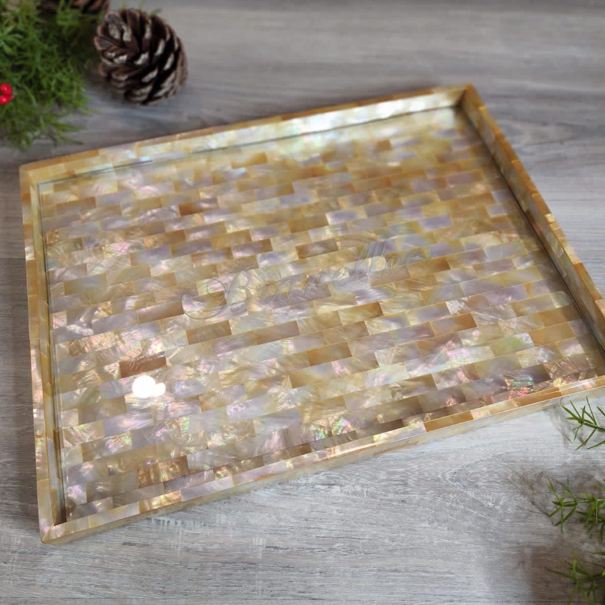 [FOR PRE-ORDER - 4 WEEKS LEAD TIME] MADRE PERLA LARGA Bandejas (LARGE Rectangle MOTHER OF PEARL Tray)