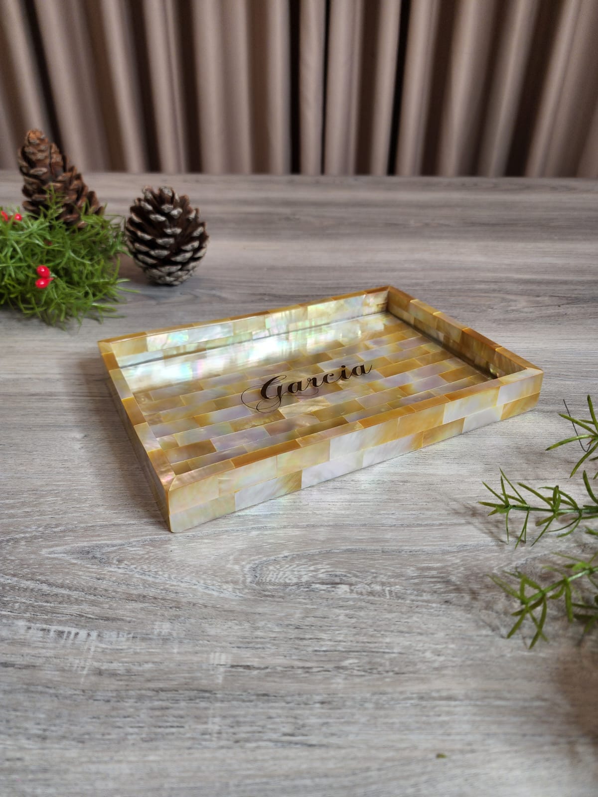 [FOR PRE-ORDER - 4 WEEKS LEAD TIME] MADRE PERLA PEQUEÑA Bandejas (SMALL Rectangle MOTHER OF PEARL Tray)