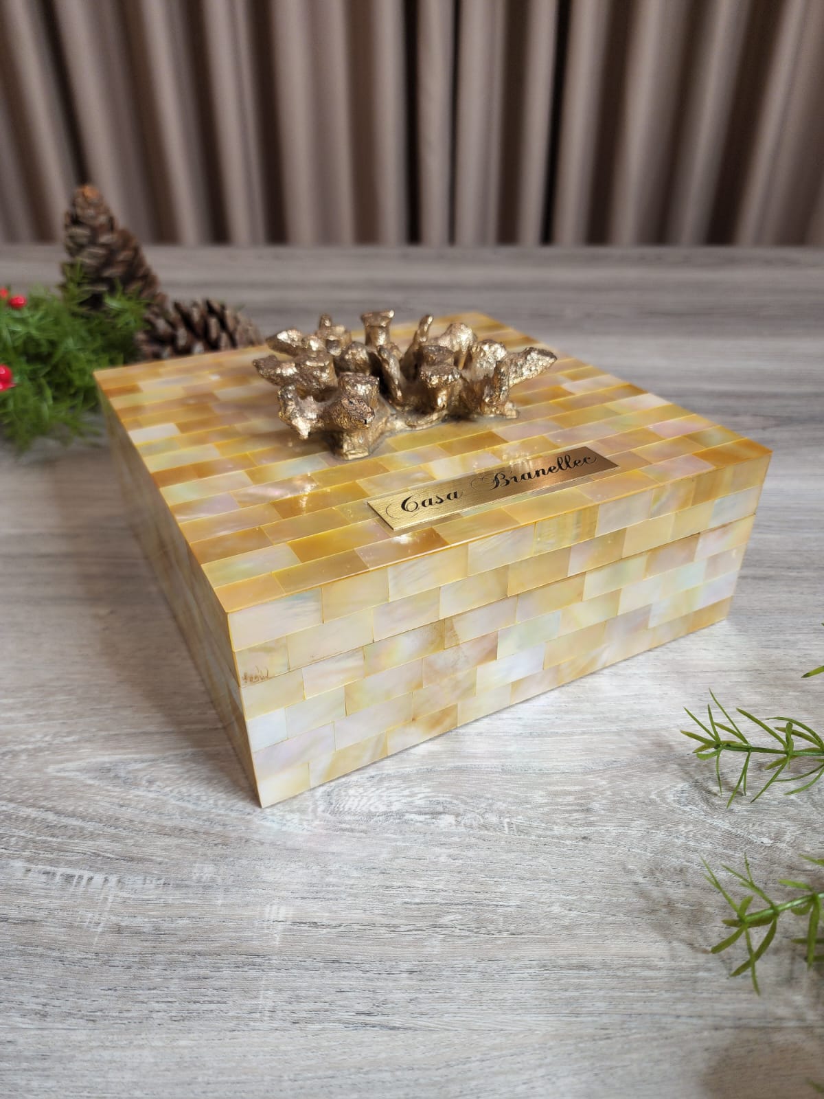 [FOR PRE-ORDER - 4 WEEKS LEAD TIME] MADRE PERLA MEDIA Cajas (MEDIUM Square MOTHER OF PEARL Box with cover)
